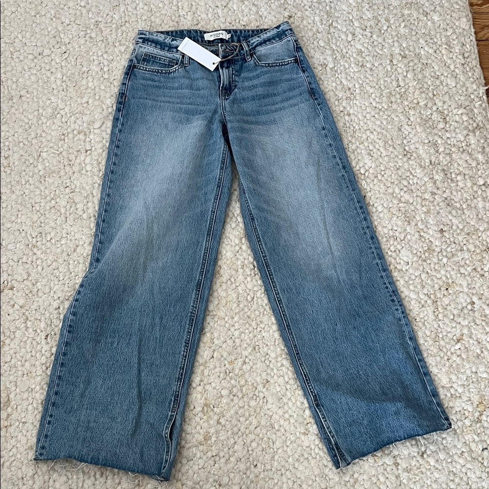 NWT neuflora denim mid rise wide leg jeans